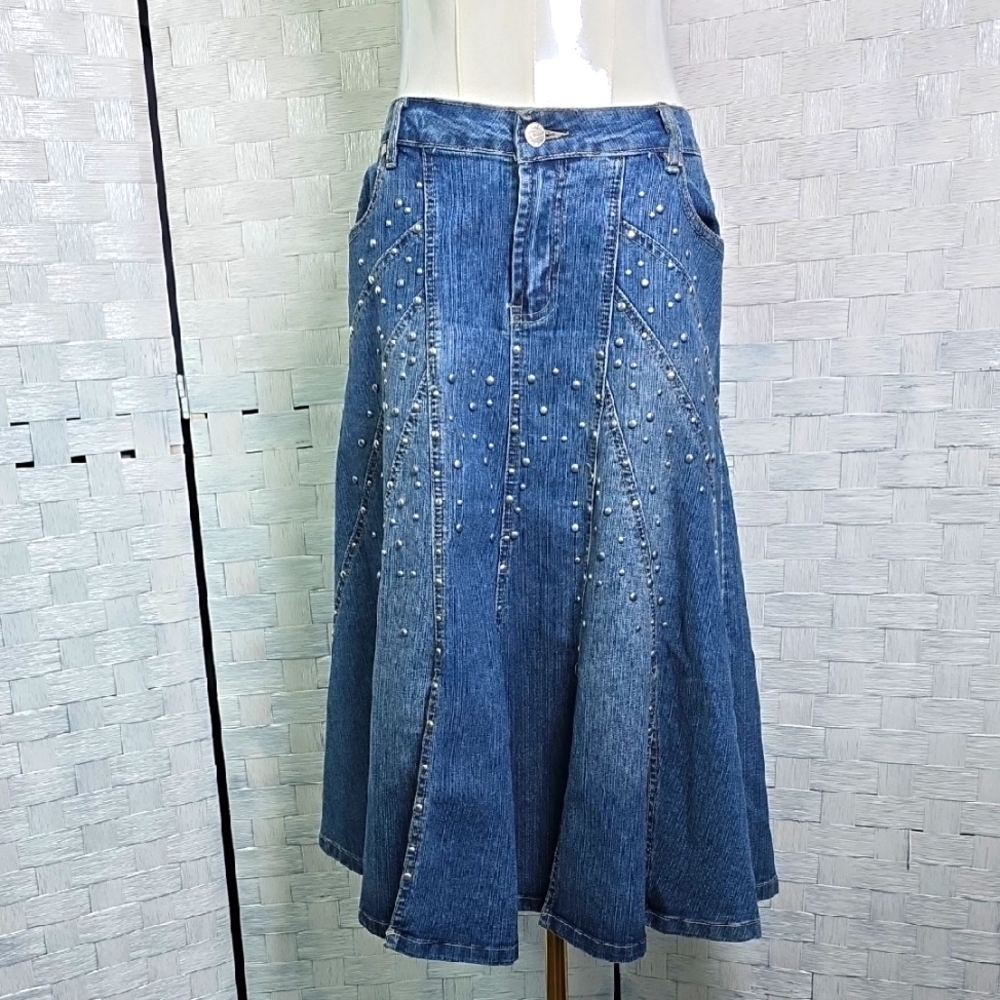Platinum Plush Denim Skirt